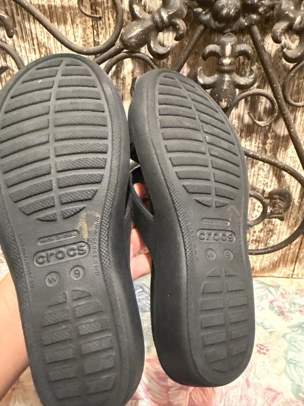 Crocs Patricia Women's Black Rubber Wedge Size 9